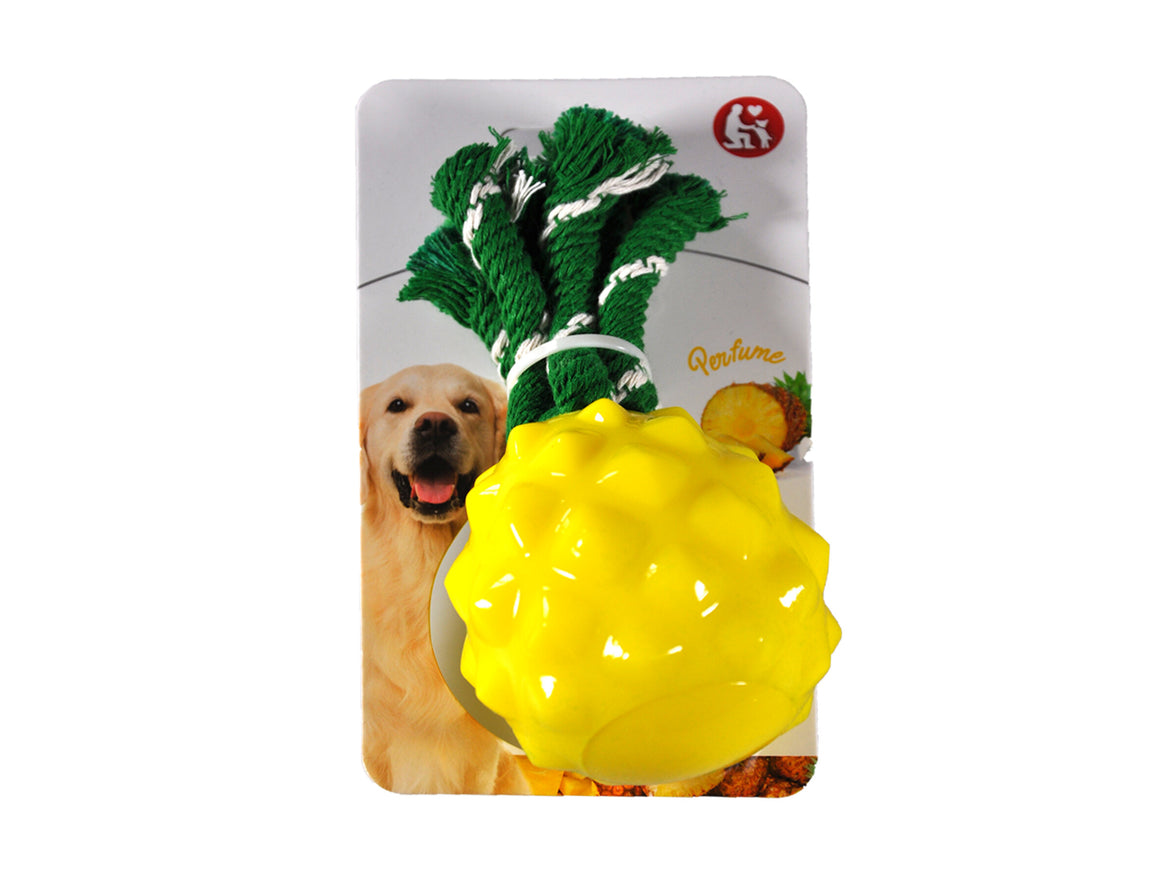 Speelgoed hond TPR gele Ananas 17cm
