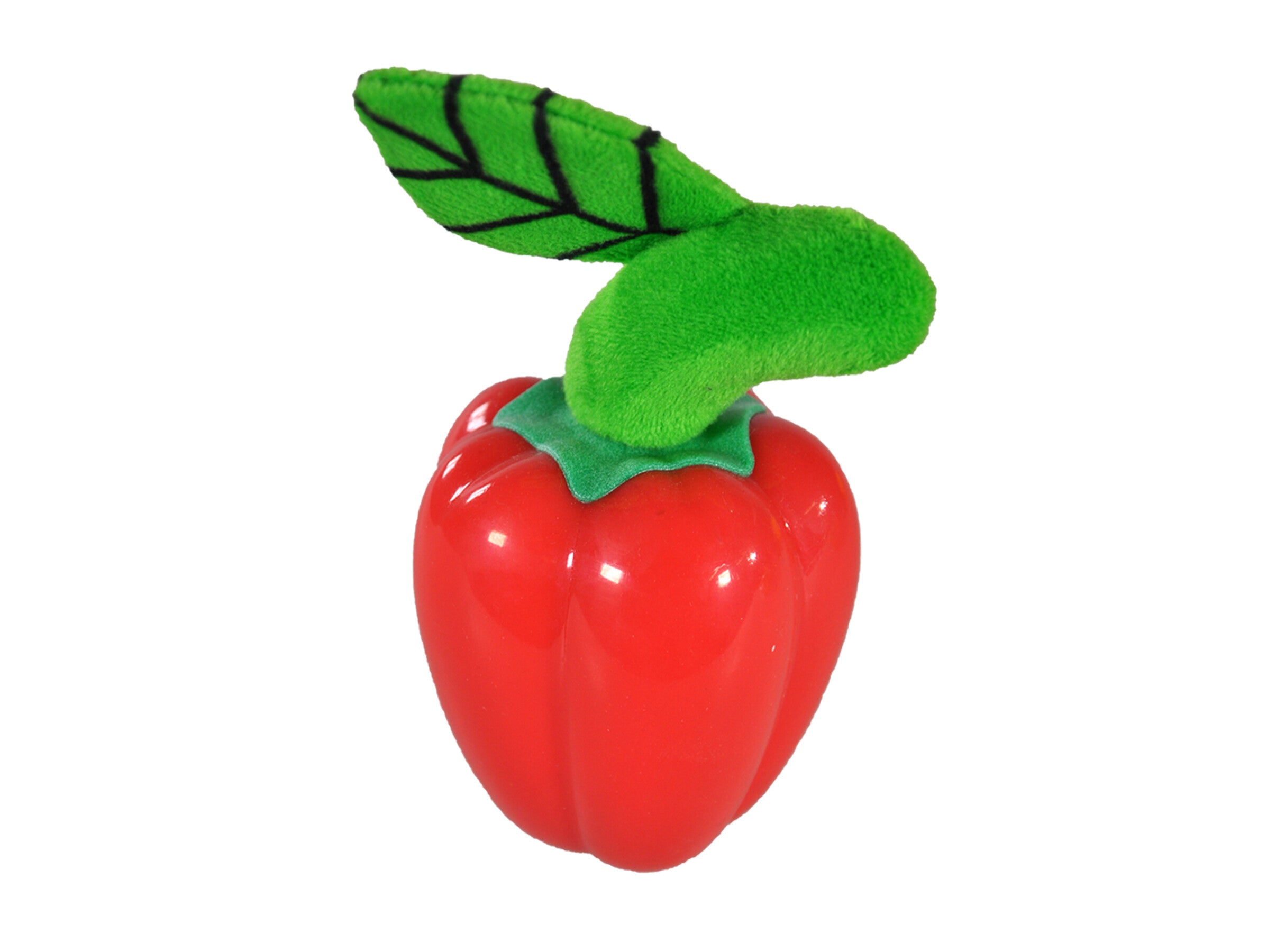 Speelgoed hond TPR rode paprika met geluid 15cm