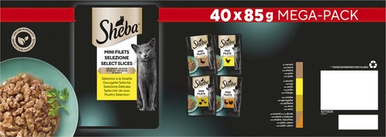 Sheba Mini Filets - Gevogelte in Saus - 40x85g Mega-Pack