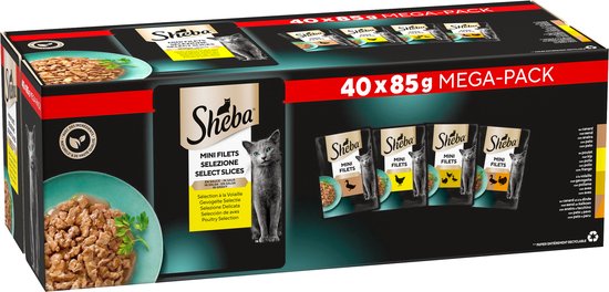 Sheba Mini Filets - Gevogelte in Saus - 40x85g Mega-Pack