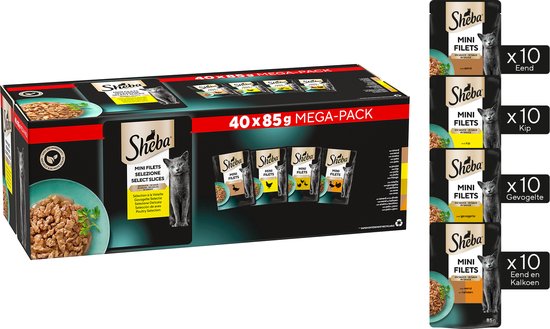 Sheba Mini Filets - Gevogelte in Saus - 40x85g Mega-Pack
