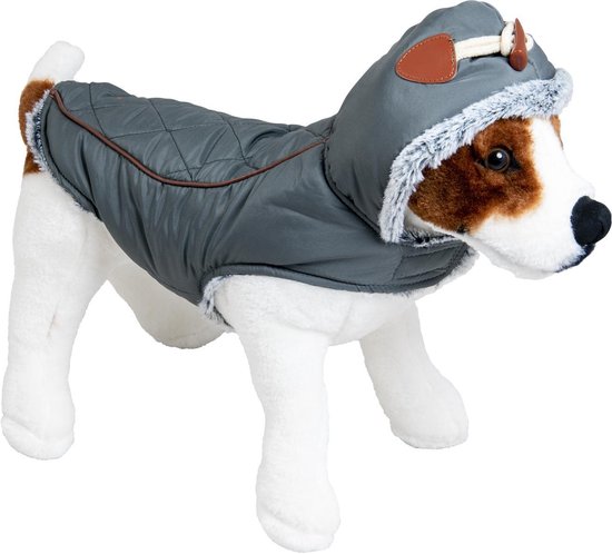 JV DOGWALK Jas met Kap Grijs/Bruin