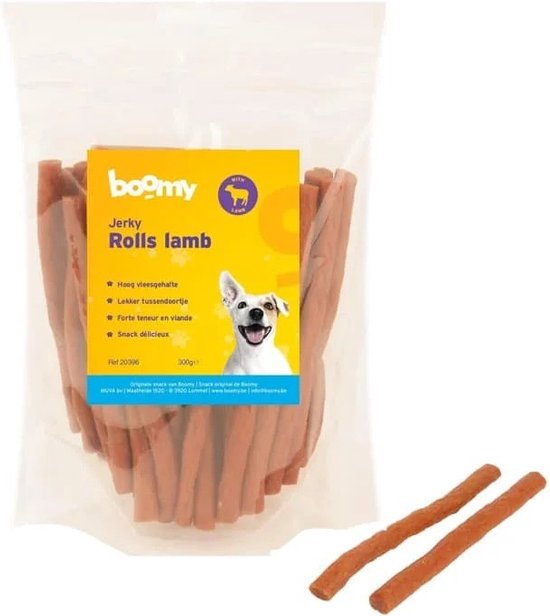 Boomy Jerky Rolls Glutenvrije Zachte kauwstaafjes met Lam 300g