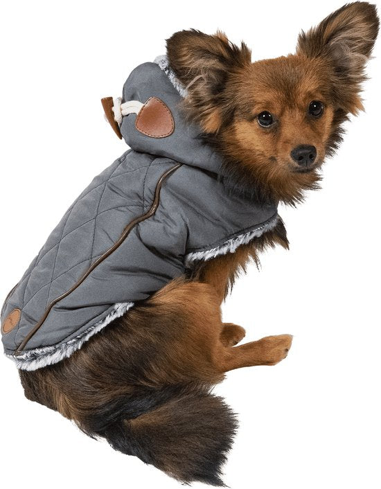 JV DOGWALK Jas met Kap Grijs/Bruin