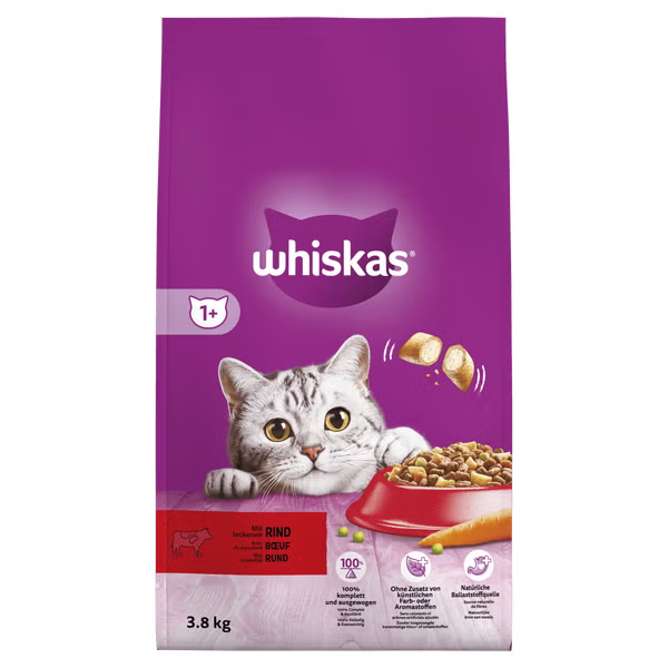 Whiskas 1+ Adult Droogvoer Rund