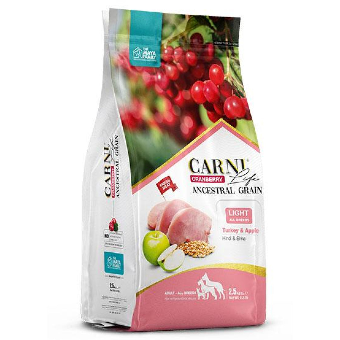 Carni Life Cranberry ANCESTRAL GRAIN TURKEY &amp; APPLE ADULT LIGHT ALL BREEDS