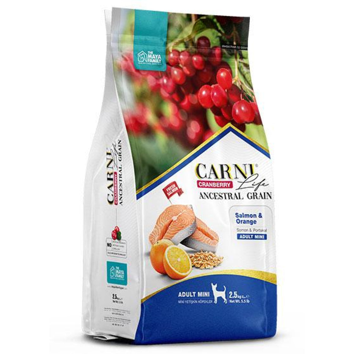 Carni Life Cranberry ANCESTRAL GRAIN SALMON & ORANGE ADULT MINI 2,5 kg