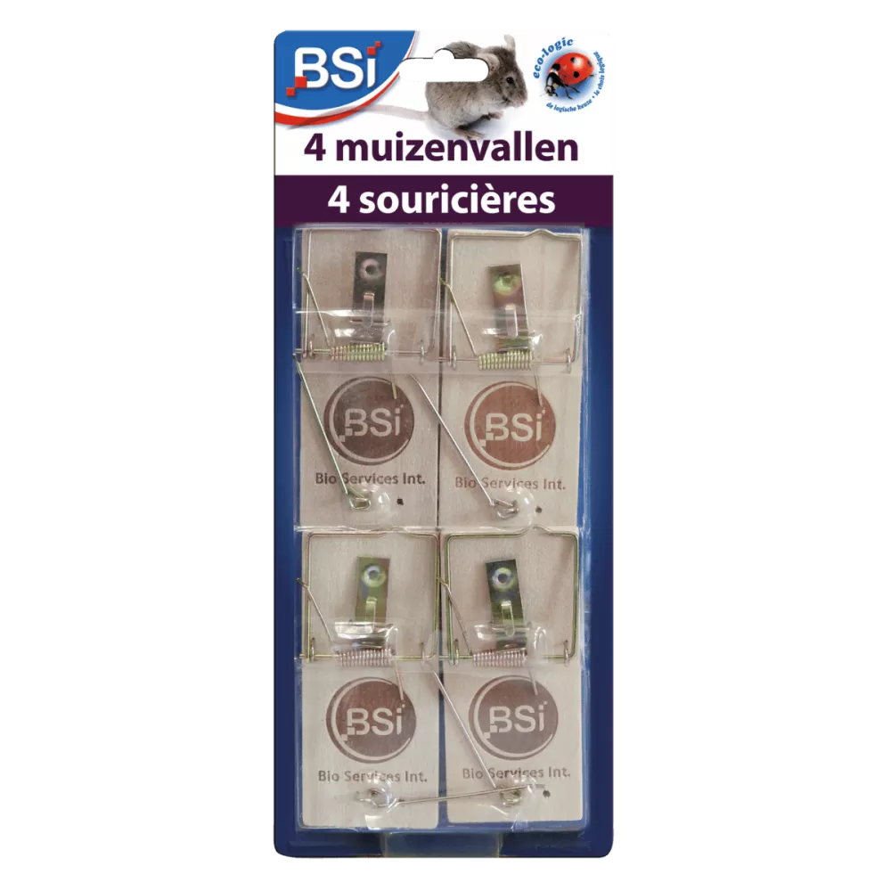 Houten Muizenvallen 4 stuk