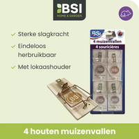 Houten Muizenvallen 4 stuk