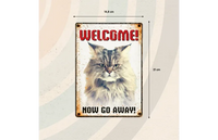 Bord blik Cat Go Away (v) EN