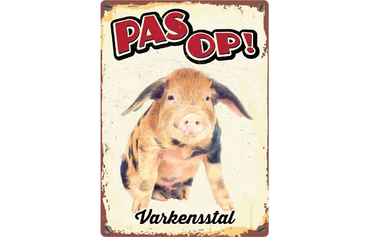 Bord Blik Varkensstal (v) NL