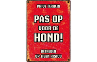 Bord Blik Rood Pas Op vd Hond (v) NL