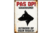 Bord Blik Waakhond Profil (v) NL