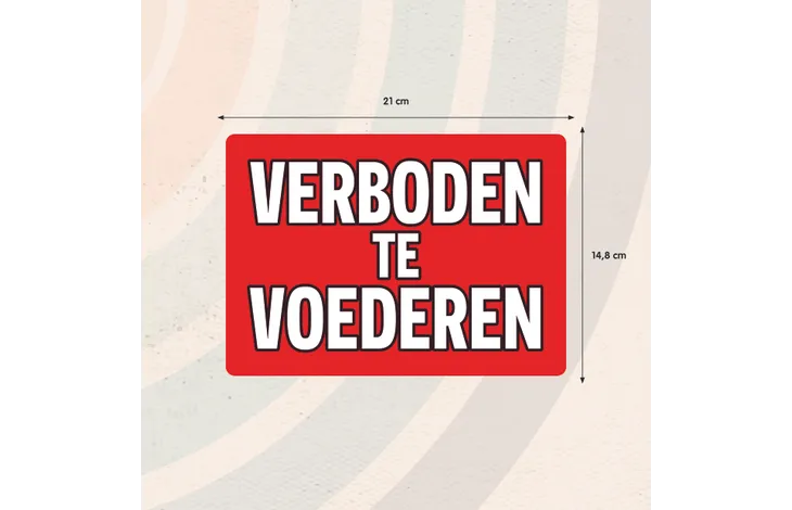 Bord Blik Verboden Te Voederen (h) NL