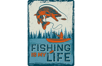 Bord blik Fishing Is My Life (v)