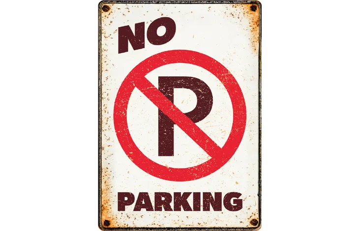 Bord blik No Parking (v)
