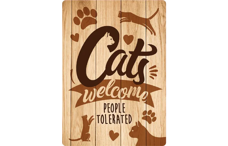 Bord blik Cats Welcome Wood (v)