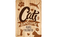 Bord blik Cats Welcome Wood (v)