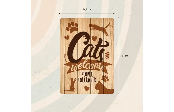 Bord blik Cats Welcome Wood (v)