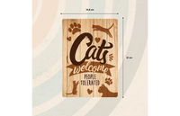 Bord blik Cats Welcome Wood (v)
