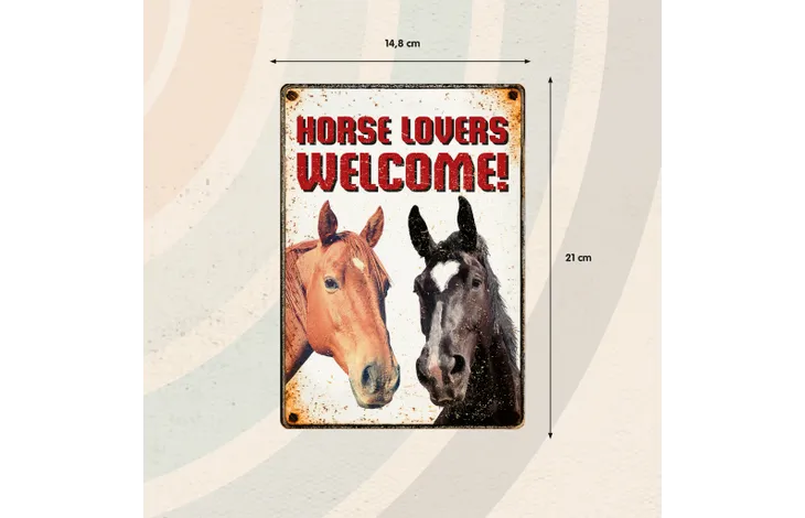 Bord blik Horse Lovers Welcome (v) EN