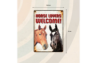 Bord blik Horse Lovers Welcome (v) EN