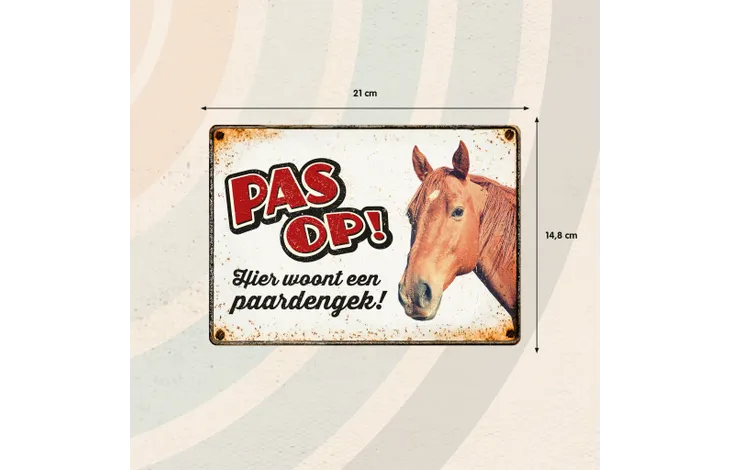 Bord Blik Paardengek (h) NL