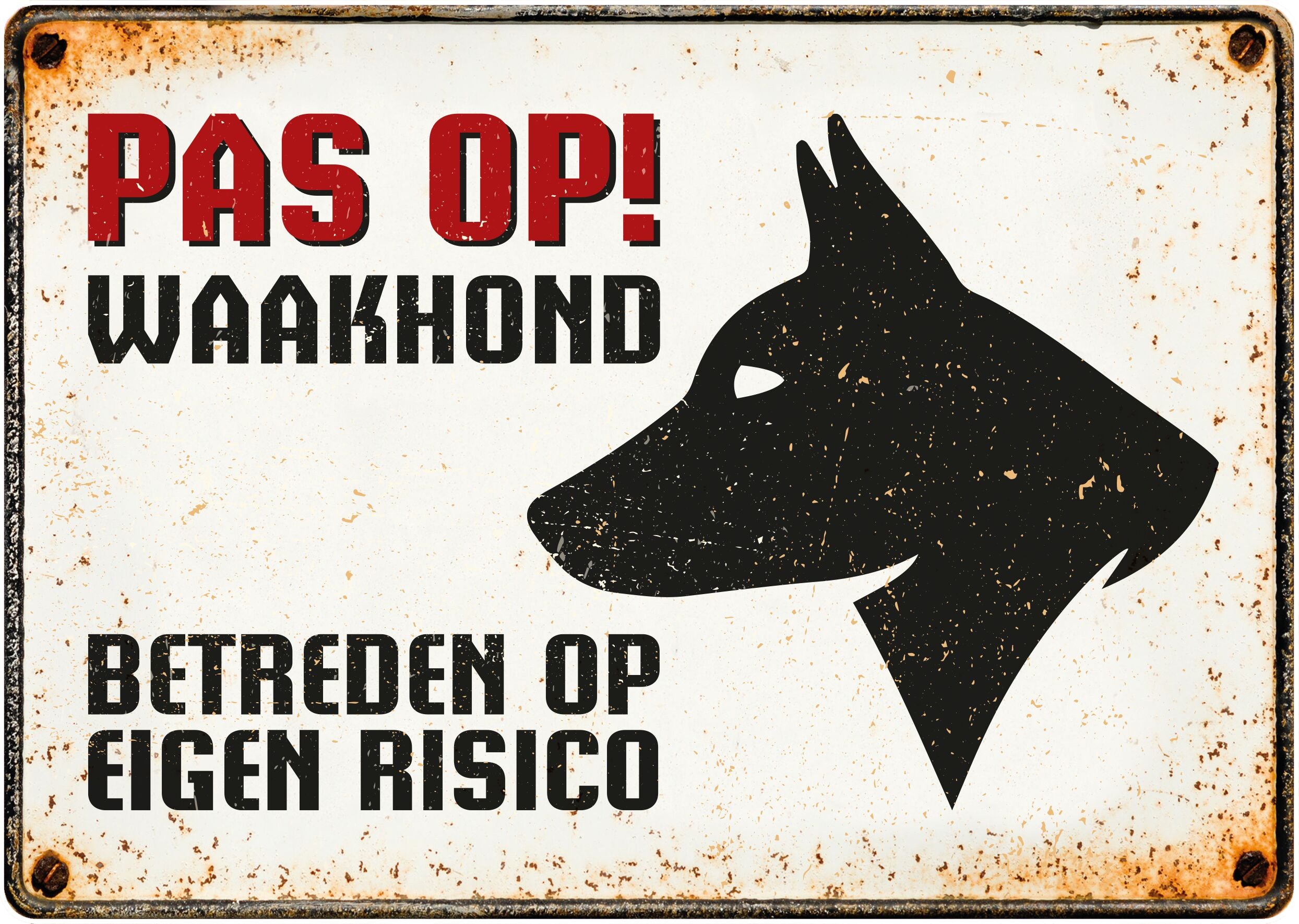 Bord Blik Waakhond (h) NL