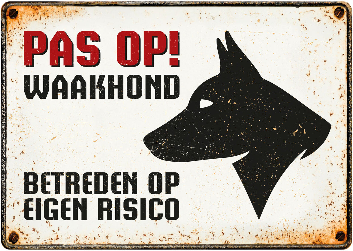 Bord Blik Waakhond (h) NL