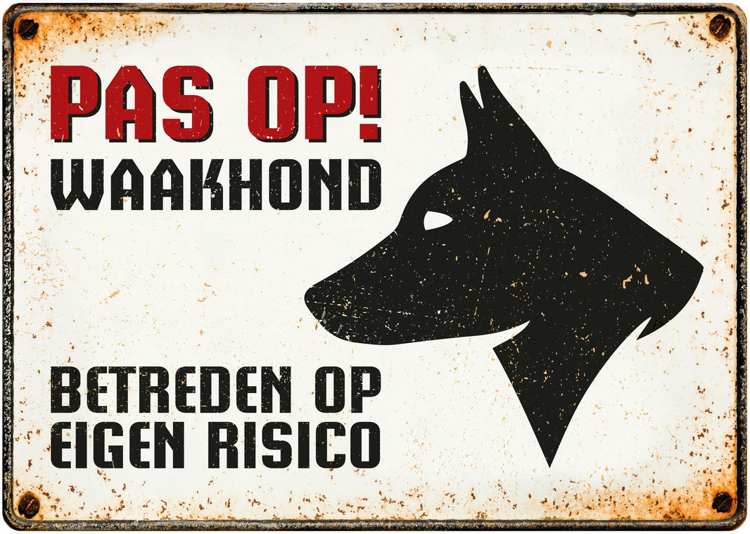 Bord Blik Waakhond (h) NL