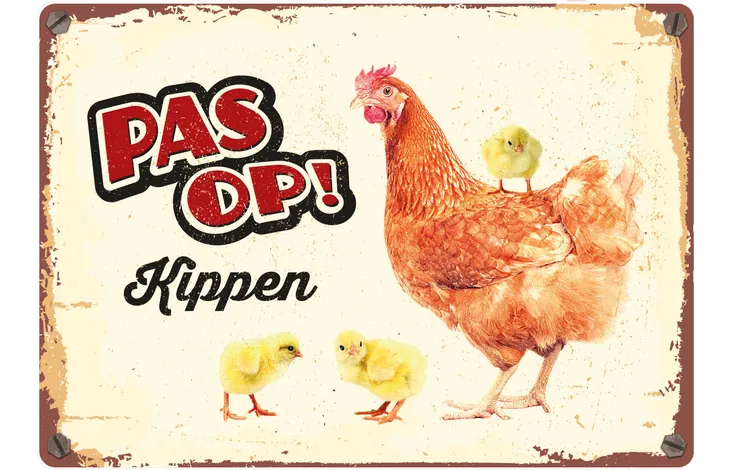 Bord Blik Kippen (h) NL