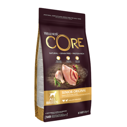 Graanvrij brokjes Senior Original, kalkoen met kip