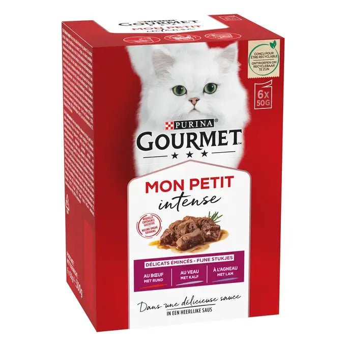 GOURMET™ Mon Petit Intense met Vlees (Rund, Lam en Kalf) 6x50g