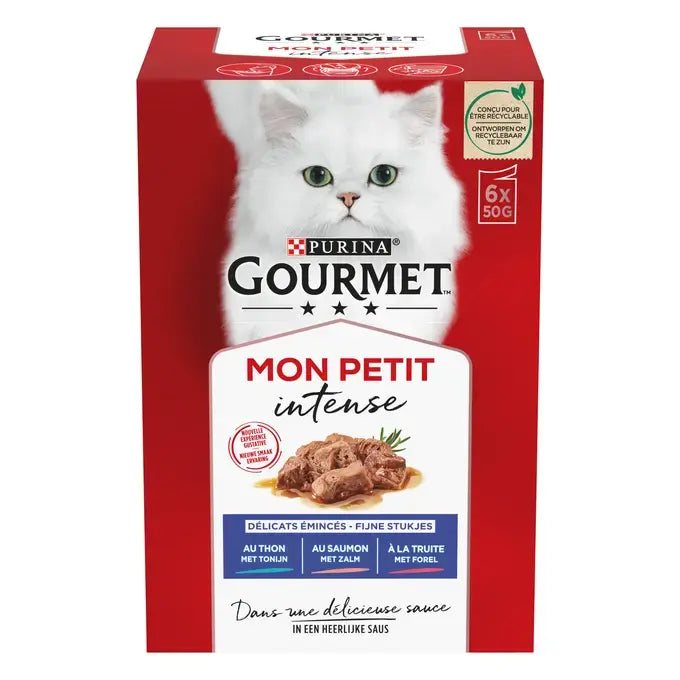 GOURMET™ Mon Petit Intense met Vis (Tonijn, Zalm en Forel) 6x50g