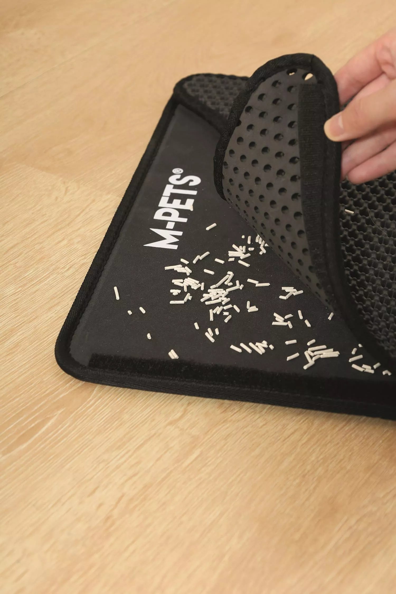 DUPLEX Mat voor kattenbak - Verticaal Zwart 45x65