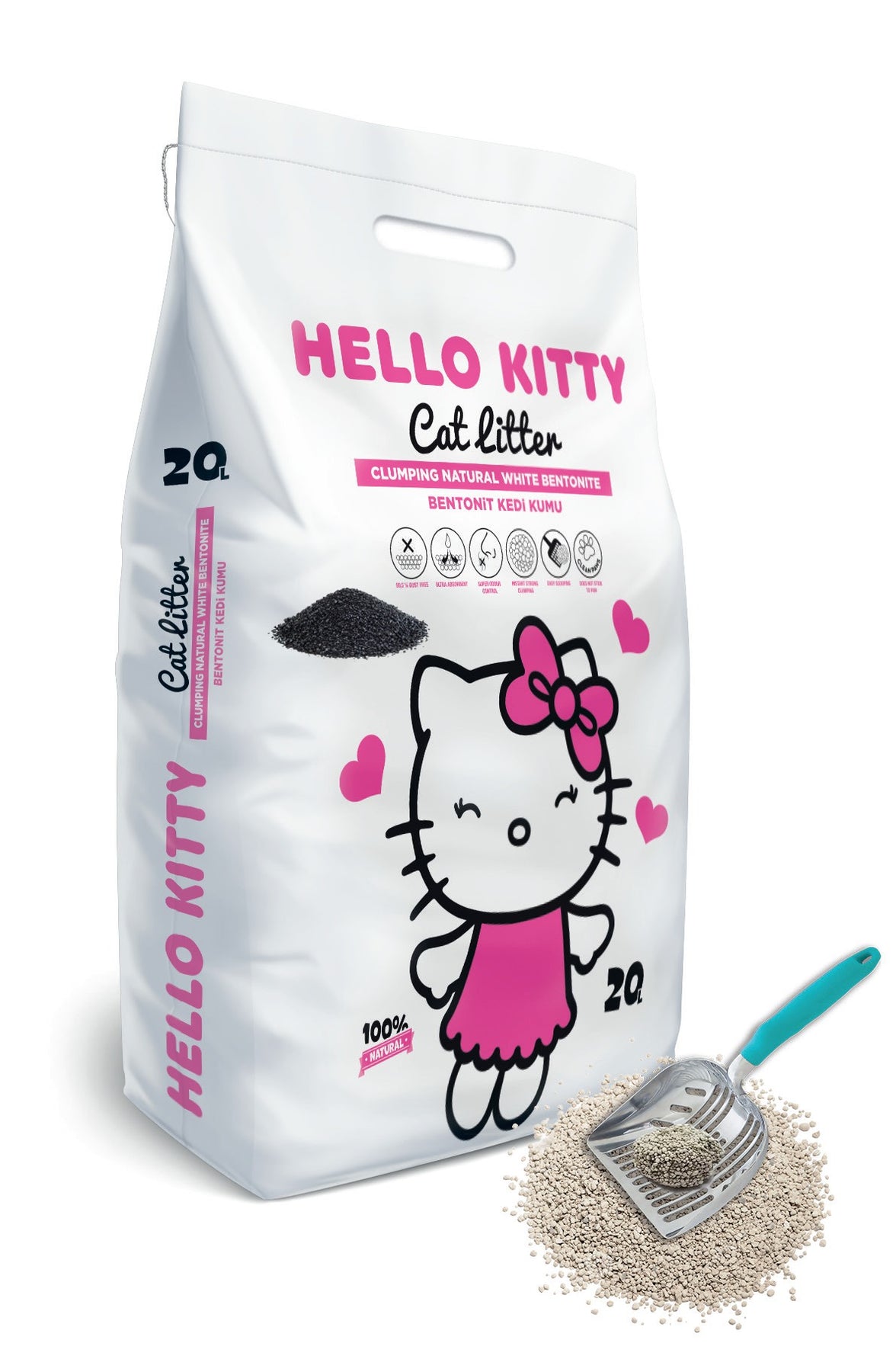 Hello Kitty Fijnkorrelig Bentoniet Active Carbon Kattenbakvulling