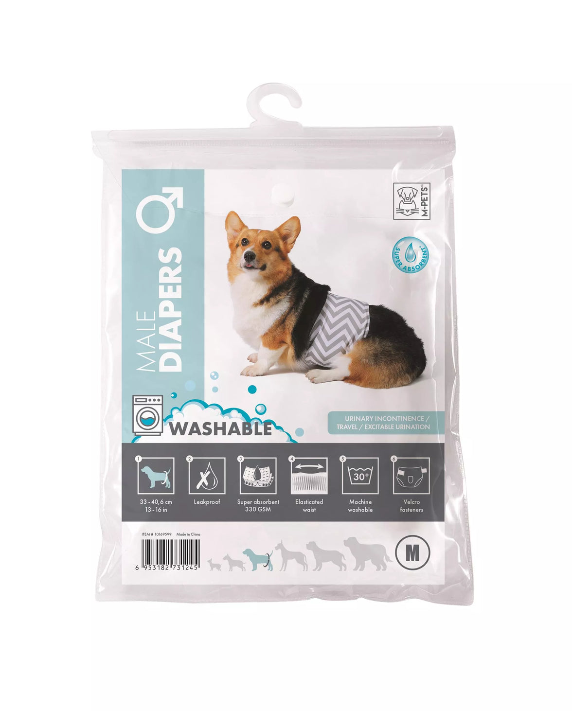 Washable Diaper Dog Male