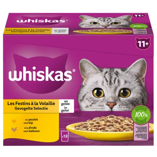 Whiskas 11+ Gevogelte selectie in gele 12x85 g