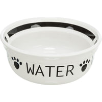 Voer/Waterbak-Set, keramiek/metaal