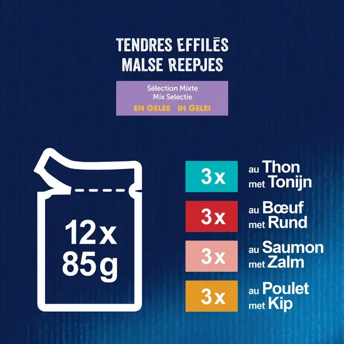 FELIX® MALSE REEPJES Mix Selectie in Gelei 12x85g