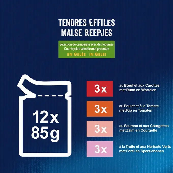 FELIX® MALSE REEPJES Countryside Selectie in Gelei met Groenten 12x85g