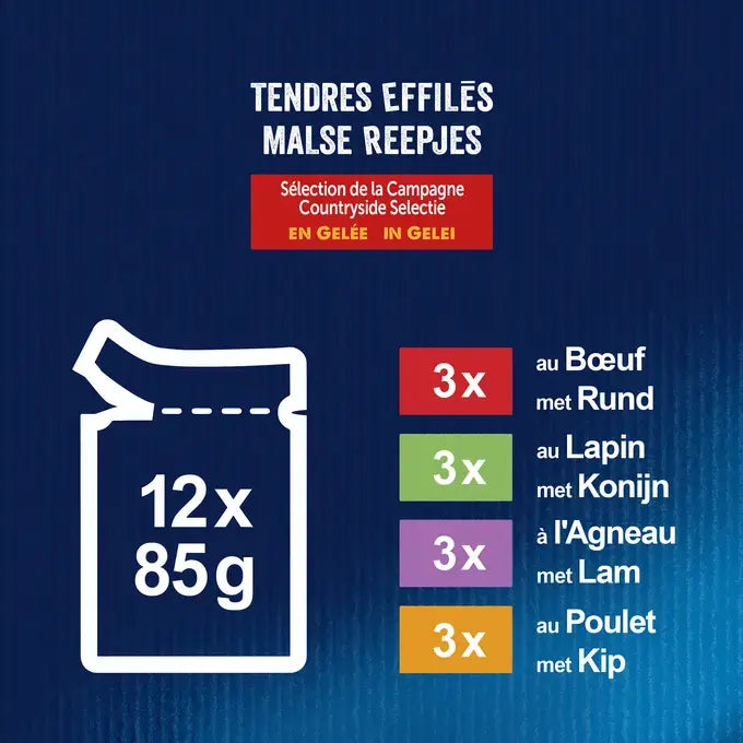 FELIX® MALSE REEPJES Countryside Selectie in Gelei 12x85g