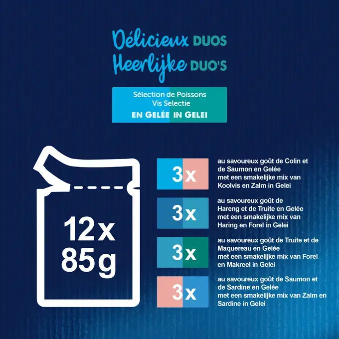 FELIX HEERLIJKE DUO'S Vis Selectie in Gelei 12x85g