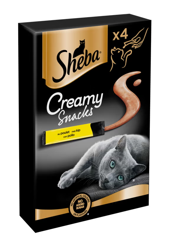SHEBA® Creamy Snacks met Kip 4x12g