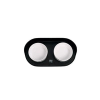 M-PETS ALTITUDE URBAN STYLE - Dubbel verhoogd voerbakje zwart-wit