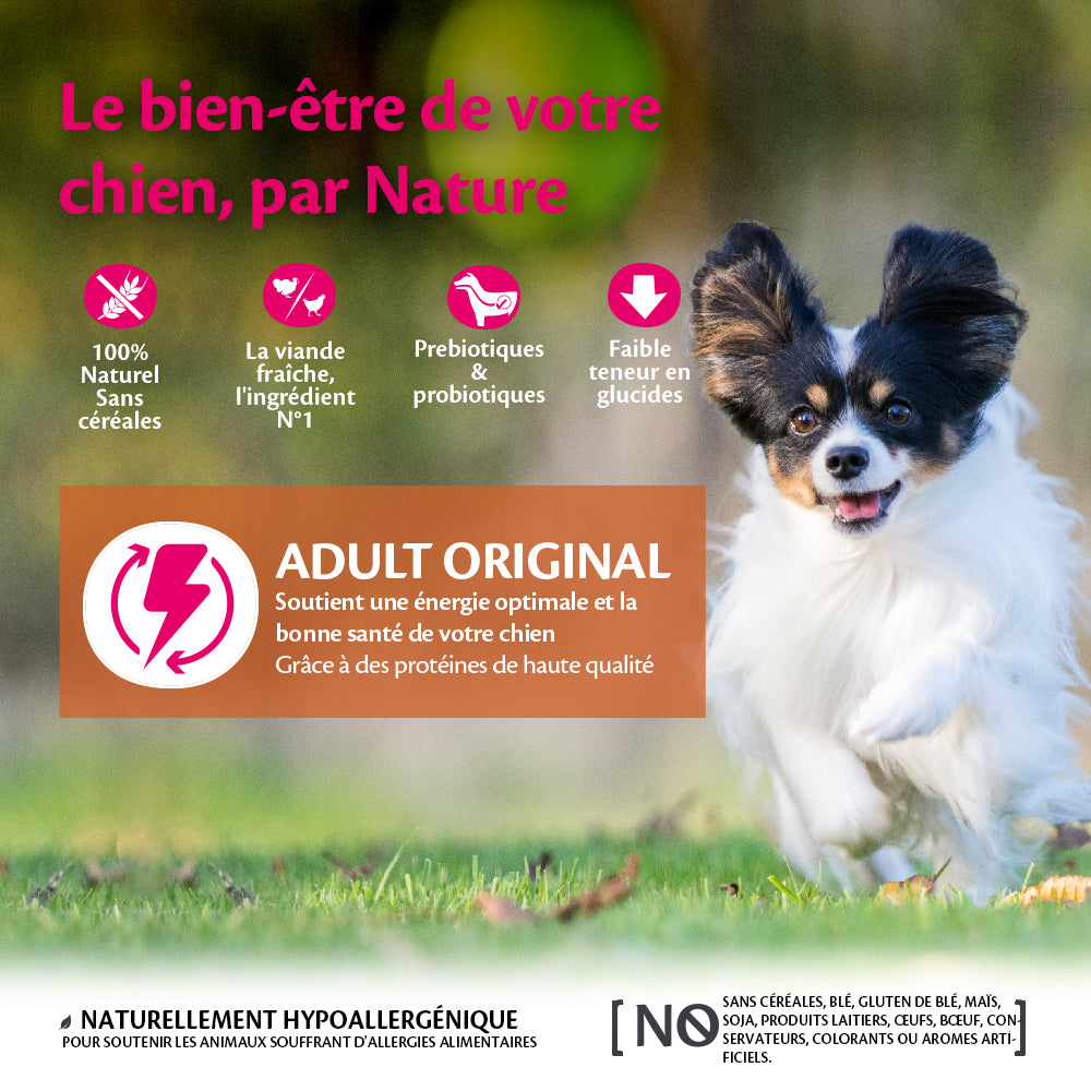 Graanvrij Brokjes Small Breed Adult Original Kalkoen met Kip