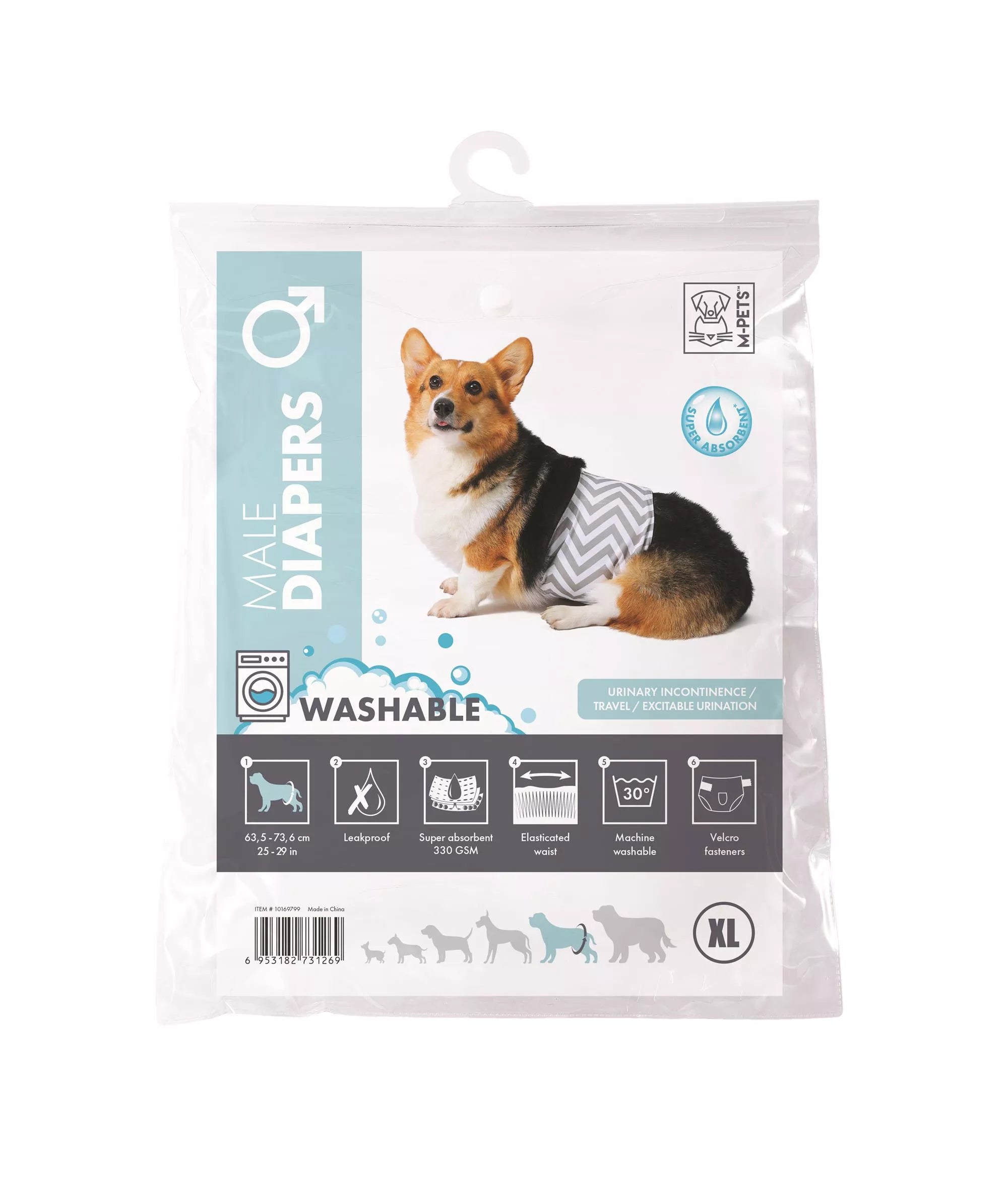 Washable Diaper Dog Male