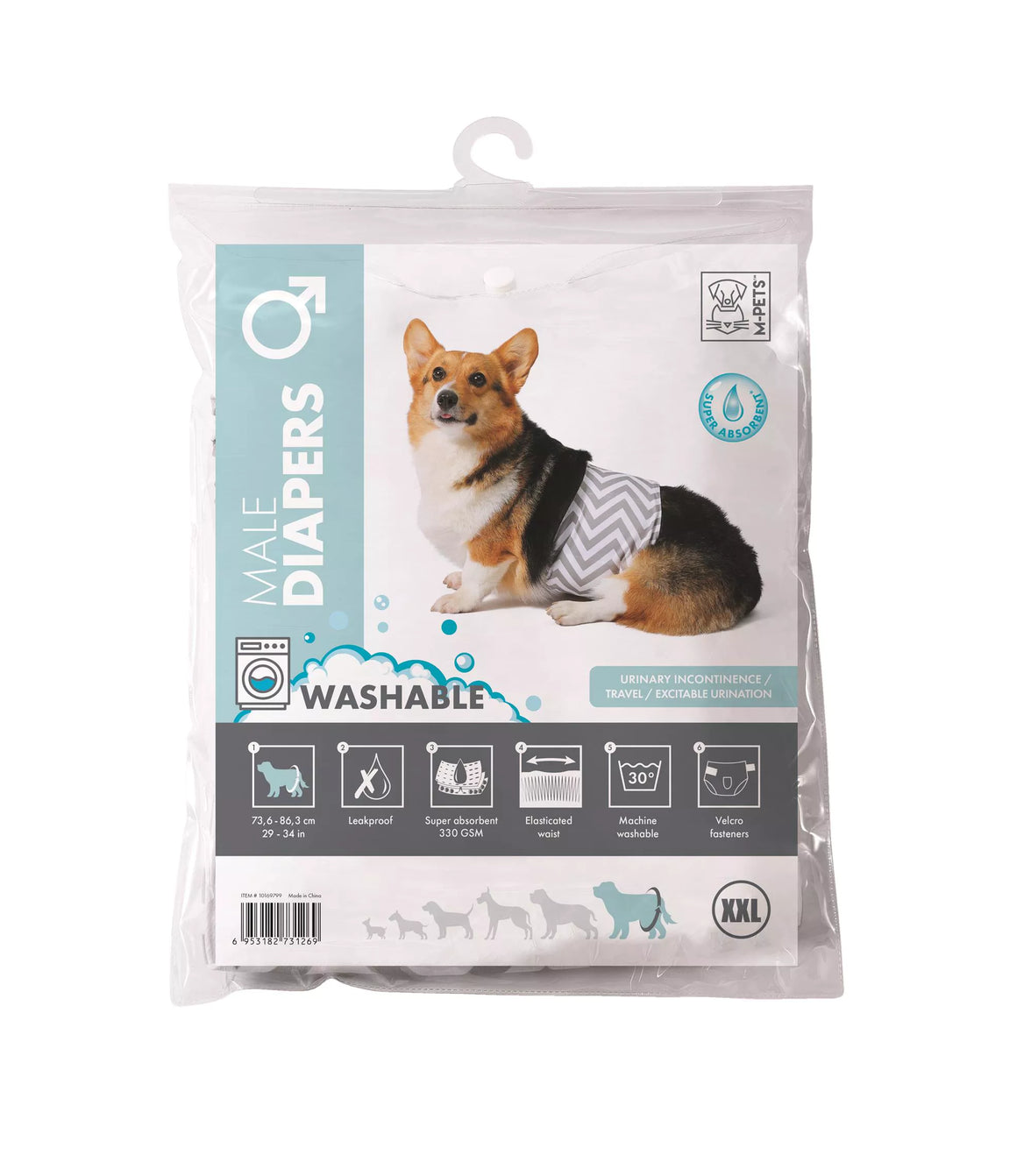 Washable Diaper Dog Male