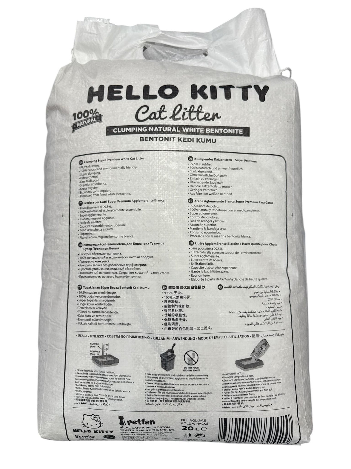 Hello Kitty Kattenbakvulling 20L Sinaasappel