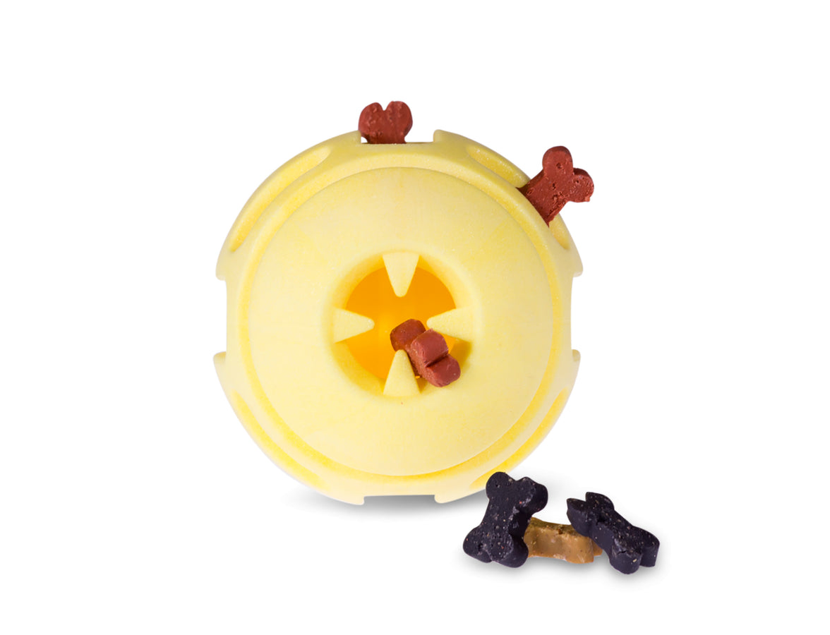 Toy dog TPR ball Yellow Vanilla 8cm